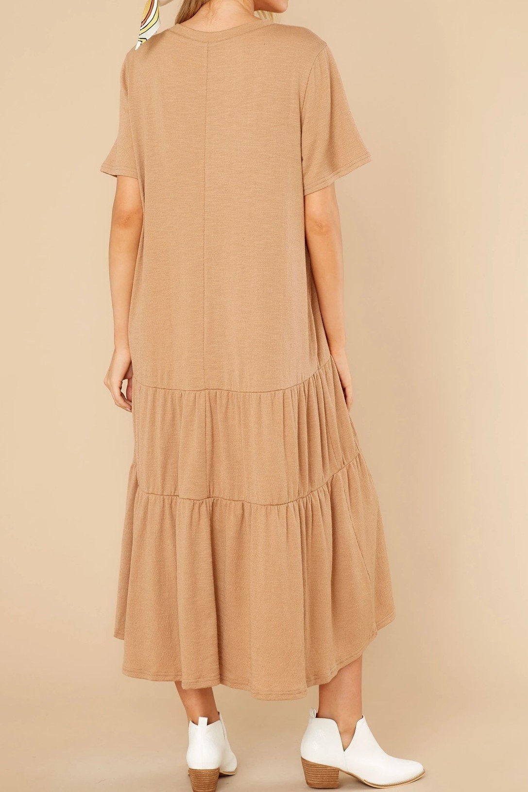 Renee Ruffle Midi T-Shirt Dress - Clothing