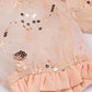Sequin Mesh Maxi Ruffle Dress (Pink) - Clothing