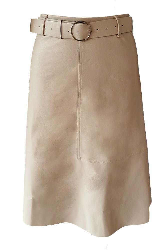 Sheila Pleather Midi Skirt - Clothing