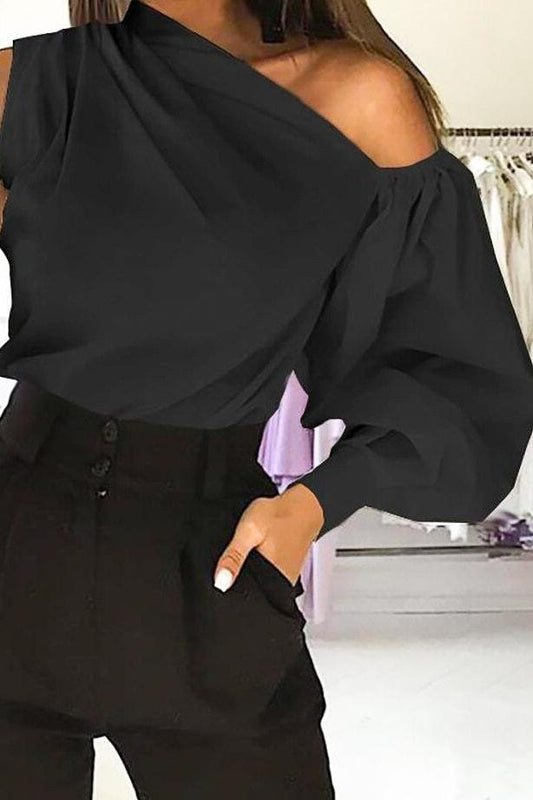 Skylar Shoulder Top - Black / XXXL - Clothing