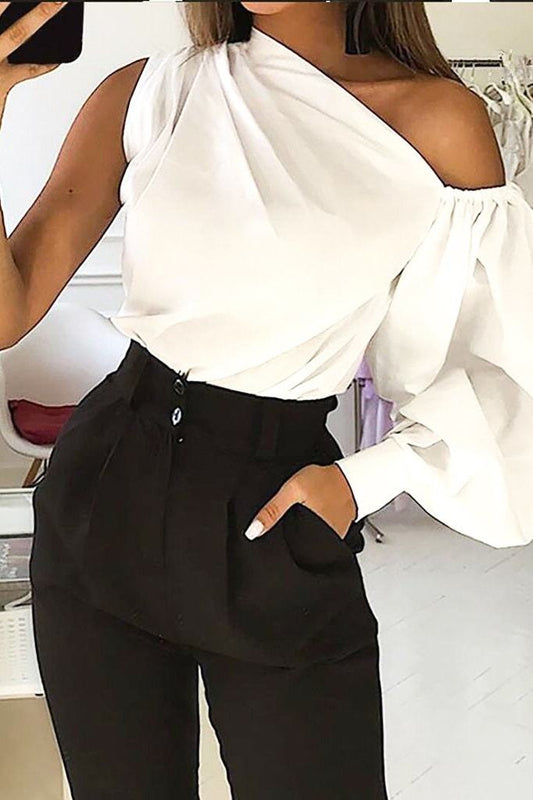 Skylar Shoulder Top - White / M - Clothing