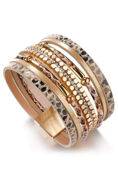 Snakeskin Stack Bracelet - Gold - Jewelry