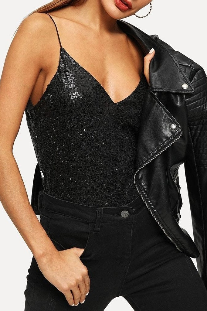 Starlet Sequin Cami - Black / S - Clothing