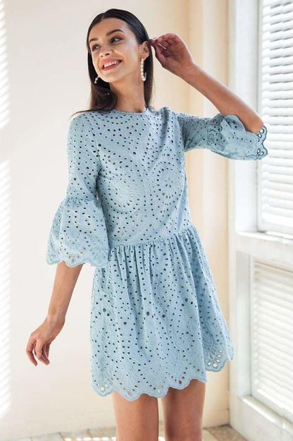 Summer Breeze Mini Dress - Blue / S - Clothing