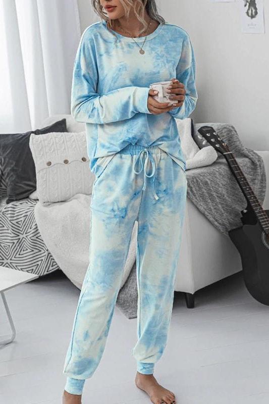 Tamara Tie Dye Two Piece Set - Blue / XL - Loungewear