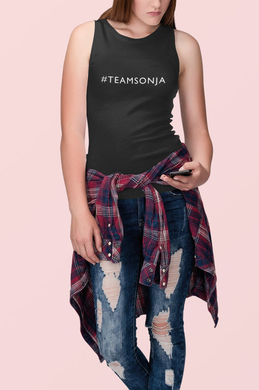 #TeamSonja Ladies’ Muscle Tank Top - Black Heather / S