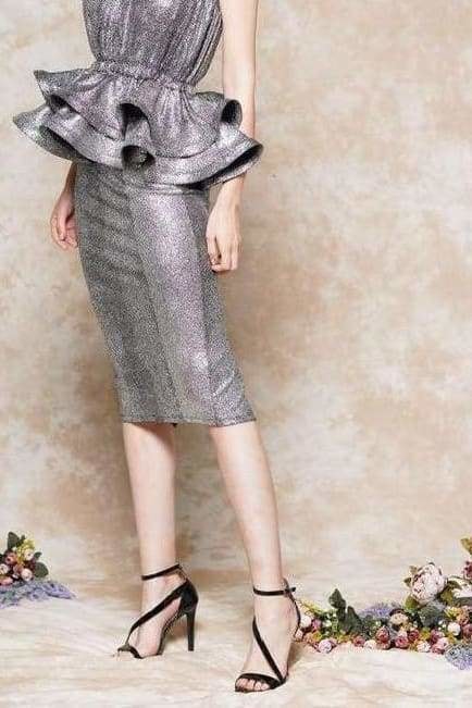 The Sonja Skirt Set - S / Silver Bottom - Clothing