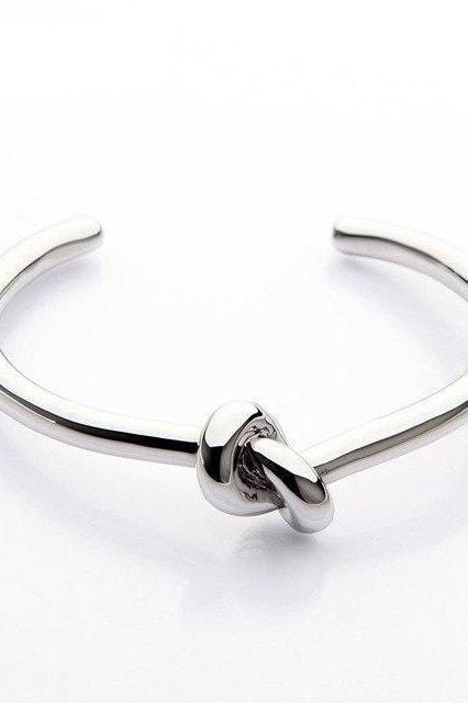 Tie The Knot Bangle - Silver - Jewelry