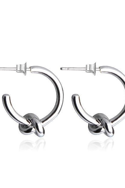 Tie The Knot Earrings - Silver Color - Jewelry