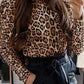 Tiffany Leopard Blouse - Brown / M - Tops