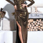 Time To Shine Maxi Dress - XS / Gold - Clothing