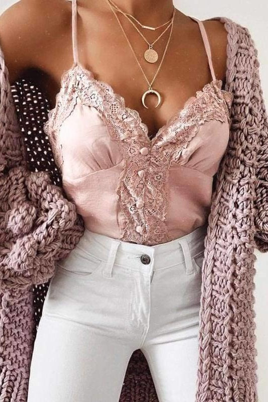 Tonya Lace Cami - Pink / S - Clothing