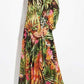 Tropical Print Vintage Maxi Dress - Clothing