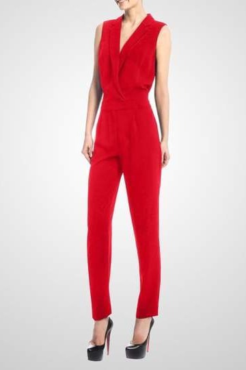 Tuxedo Jumpsuit - Small / Red - Clothing