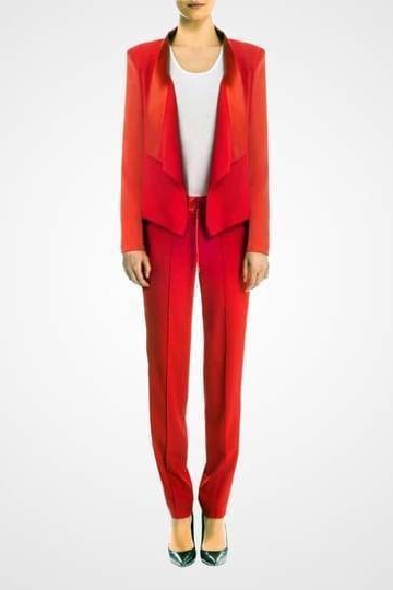 Tuxedo Open Front Jacket - X-Small / Red - Clothing