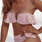 Val Striped Bikini Set - Red / M - Swimwear
