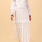 White Sheer Ruffle Maxi Dress - Clothing