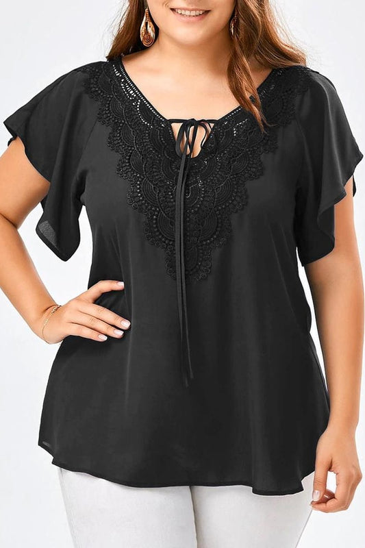 Winslow Lace Top - Black / XL - Plus Size