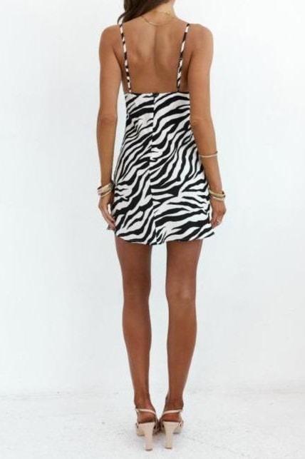 Zena Zebra Mini Dress - Clothing
