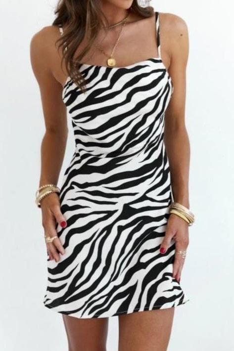 Zena Zebra Mini Dress - S / Multi - Clothing